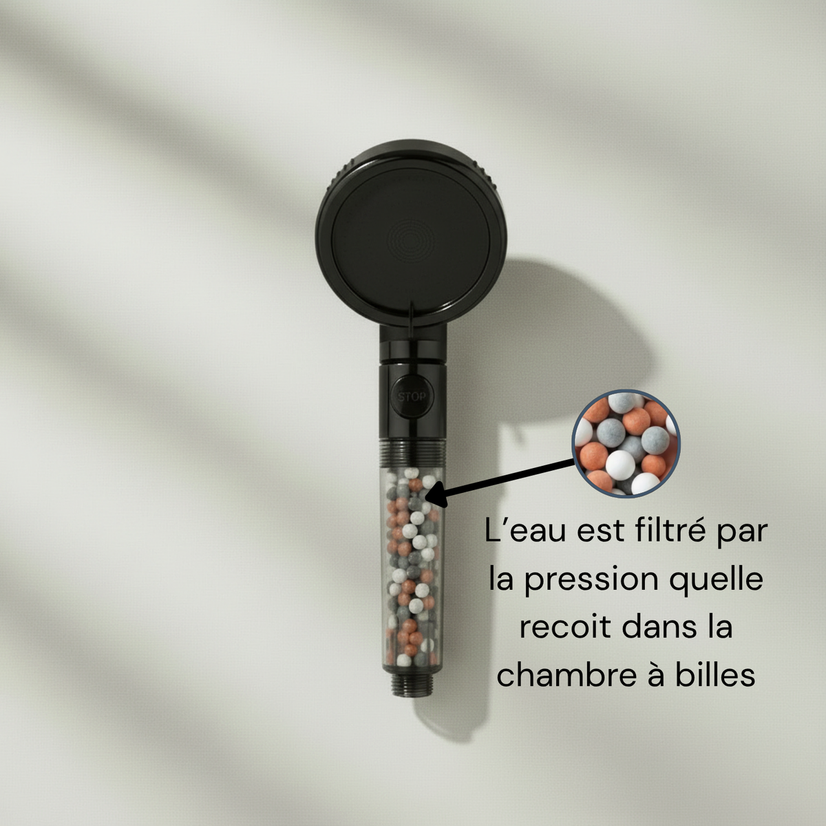 Pommeau de douche filtrant — Peau douce & cheveux éclatants